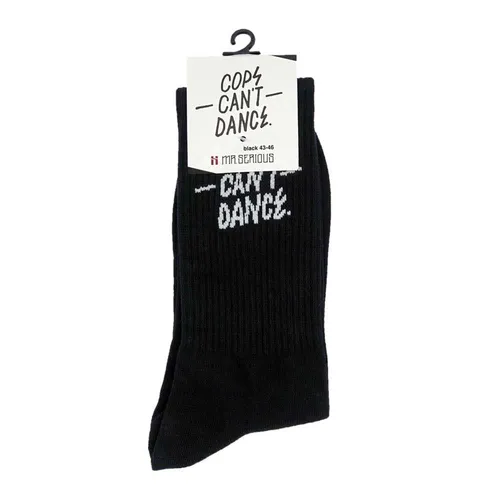 Mr Serious Cops can’t dance socks black