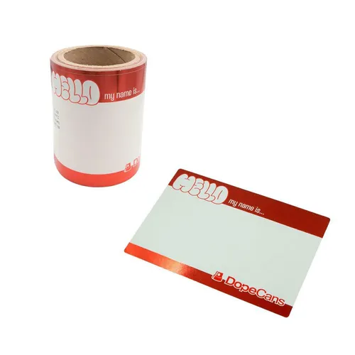Hello My Name Is - Red Metallic - 50-pcs - Dope Cans