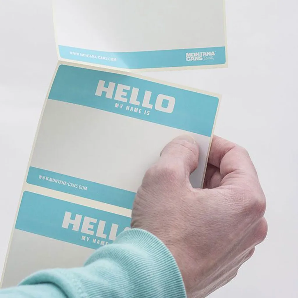 Hello My Name Is - Stickers - Light Blue - 500-pcs - Montana Cans