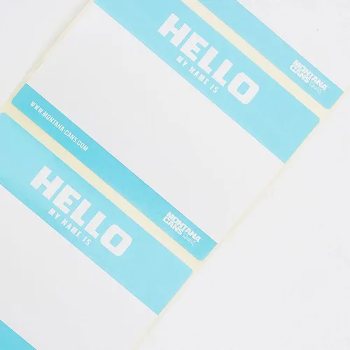 Hello My Name Is - Stickers - Light Blue - 500-pcs - Montana Cans