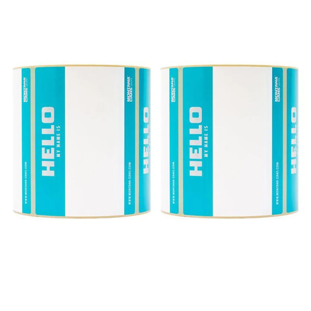 Hello My Name Is - Stickers - Light Blue - 500-pcs - Montana Cans