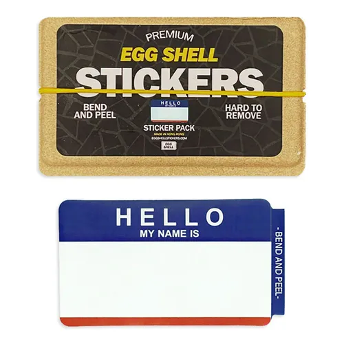 Egg Shell Stickers Blue/Red Hello my Name is 80 pcs