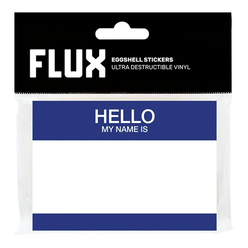 FLUX Eggshell Stickers 50 pcs Hello my name is Blue